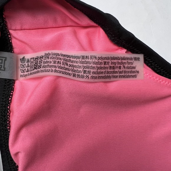 Pink Victoria's Secret Swimsuit Top Black with Pads Halter Small - Picture 6 of 7